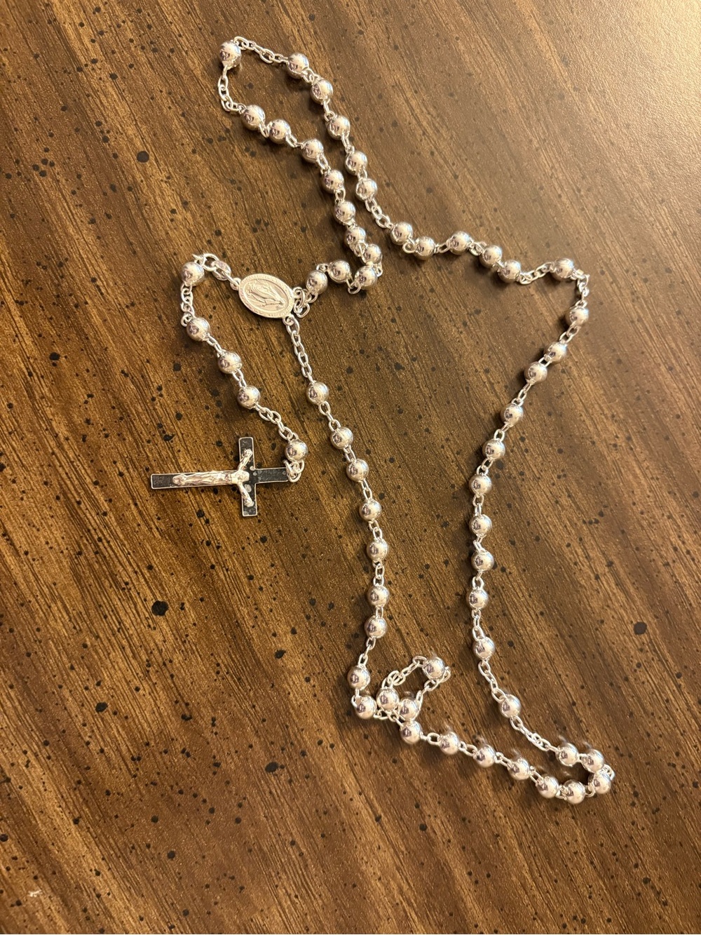 NEW 30” Italian 925 Sterling Silver Rosary 35.1g Miraculous Medal Crucifix